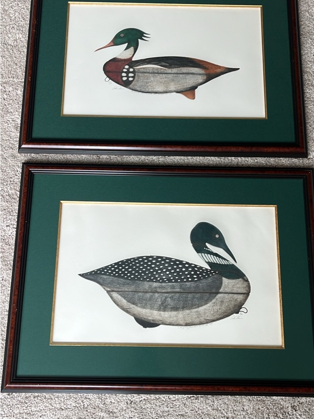 Arthur Nevin (Pair) duck 🦆 decoy signed vintage prints.
